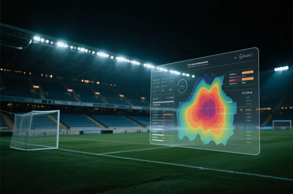世界杯球场氛围与数据面板叠加的战术分析画面
